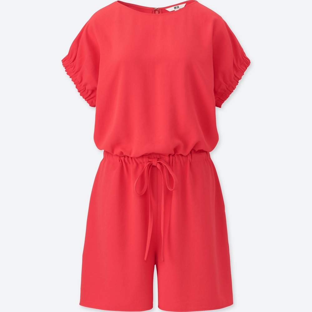 NWT Uniqlo Magenta Drape Short Sleeve Romper